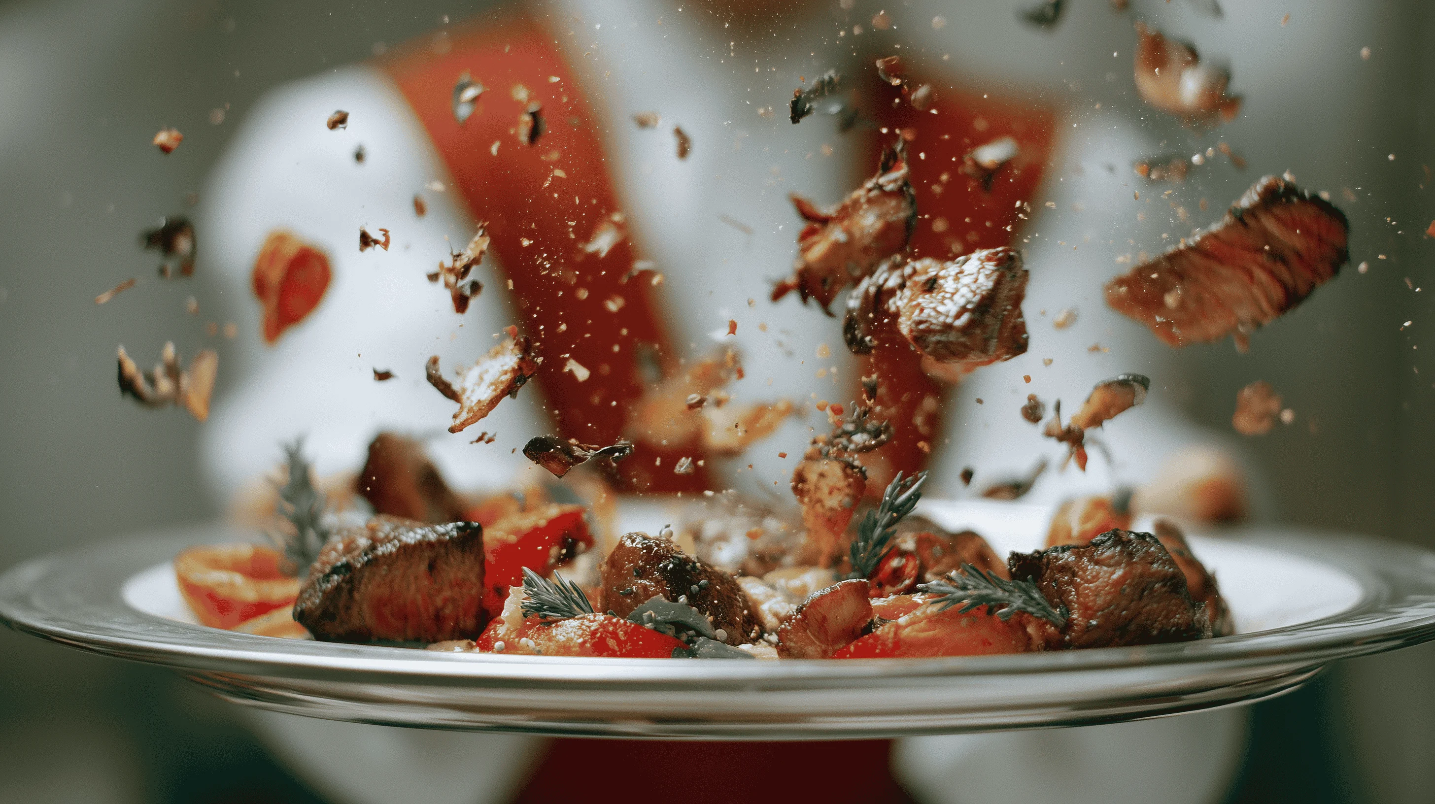 High-stakes poker table with chips and cards under soft lighting